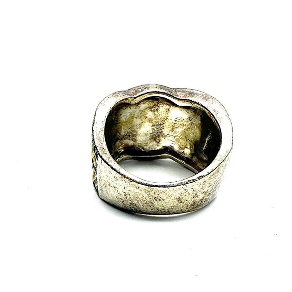 1980s Judith Jack Sterling Silver Marcasite Wide Crossover Band Ring - Picture 3 of 13